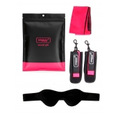 Черно-розовый эротический набор: маска, наручники и повязка - Erokay - купить с доставкой в Набережных Челнах