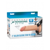 Телесный пустотелый фаллопротез 5’’ Hollow Silicone Strap-On - 14 см. - Pipedream - купить с доставкой в Набережных Челнах