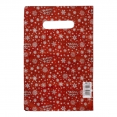 Красный подарочный новогодний пакет с вырубной ручкой (20х30 см) - Сима-Ленд - купить с доставкой в Набережных Челнах