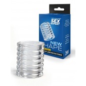 Прозрачная сквозная насадка на пенис с ребрышками - Sex Expert - в Набережных Челнах купить с доставкой