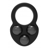 Черное эрекционное кольцо с утяжелителями - Dream Toys - в Набережных Челнах купить с доставкой