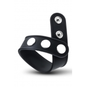 Черное эрекционное кольцо на кнопках - Blush Novelties - в Набережных Челнах купить с доставкой