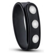 Черное эрекционное кольцо на кнопках - Blush Novelties - в Набережных Челнах купить с доставкой