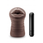 Коричневый мастурбатор-ротик Krystal Vibrating Masturbator - Blush Novelties - в Набережных Челнах купить с доставкой