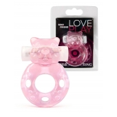 Розовое эрекционное виброкольцо в форме мишки - 1137 - в Набережных Челнах купить с доставкой