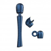 Синий вибромассажёр с насадками Man.wand Edgy - Manwan - в Набережных Челнах купить с доставкой