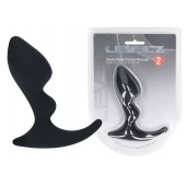 Черная анальная пробка для массажа простаты Double Ripple Silicone Prostate Massager - Shots Media BV - в Набережных Челнах купить с доставкой