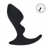 Черная анальная пробка для массажа простаты Double Ripple Silicone Prostate Massager - Shots Media BV - в Набережных Челнах купить с доставкой