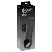 Черная вибронасадка для пениса с хомутом для мошонки и пультом ДУ Remote Controlled Penis Extension - Orion - в Набережных Челнах купить с доставкой