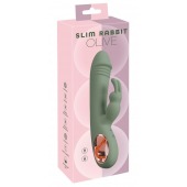 Оливковый вибратор-кролик Slim Rabbit Olive - 21,4 см. - Orion