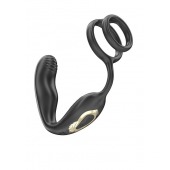 Черная анальная пробка с вращением и эрекционными кольцами - Ibiza - в Набережных Челнах купить с доставкой