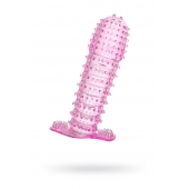 Гелевая розовая насадка с шипами - 12 см. - Toyfa Basic - в Набережных Челнах купить с доставкой