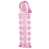 Гелевая розовая насадка на фаллос с шипами - 12 см. - Toyfa Basic - в Набережных Челнах купить с доставкой