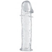 Гладкая прозрачная насадка с усиками под головкой - 12,5 см. - Toyfa Basic - в Набережных Челнах купить с доставкой