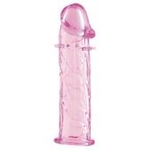 Гладкая розовая насадка с усиками под головкой - 12,5 см. - Toyfa Basic - в Набережных Челнах купить с доставкой