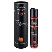 Массажное масло с ароматом клубники Huile de Massage Gourmande Fraise des Bois - 59 мл. - Plaisir Secret - купить с доставкой в Набережных Челнах