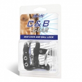 Утяжка на пенис на замочке Duo Cock And Ball Lock - BlueLine - купить с доставкой в Набережных Челнах