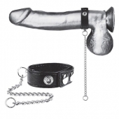 Утяжка на пенис с поводком Snap Cock Ring With 12  Leash - BlueLine - купить с доставкой в Набережных Челнах