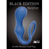 Синее эрекционное кольцо с анальной пробкой Double Pleasure Anal Plug - Lola Games - в Набережных Челнах купить с доставкой