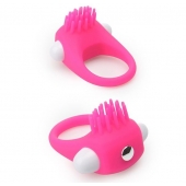 Розовое эрекционное кольцо с щеточкой LIT-UP SILICONE STIMU RING 5 - Dream Toys - в Набережных Челнах купить с доставкой