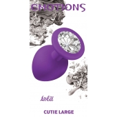 Большая фиолетовая анальная пробка Emotions Cutie Large с прозрачным кристаллом - 10 см. - Lola Games - купить с доставкой в Набережных Челнах
