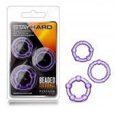 Набор из 3 фиолетовых эрекционных колец Stay Hard Beaded Cockrings - Blush Novelties - в Набережных Челнах купить с доставкой