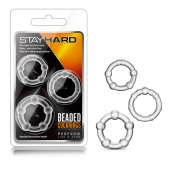Набор из 3 прозрачных эрекционных колец Stay Hard Beaded Cockrings - Blush Novelties - в Набережных Челнах купить с доставкой