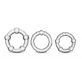 Набор из 3 прозрачных эрекционных колец Stay Hard Beaded Cockrings - Blush Novelties - в Набережных Челнах купить с доставкой