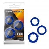 Набор из 3 синих эрекционных колец Stay Hard Beaded Cockrings - Blush Novelties - в Набережных Челнах купить с доставкой