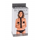 Ошейник с длинной лентой и наручниками Strap Bondage Kit Plus Size - Lola Games - купить с доставкой в Набережных Челнах