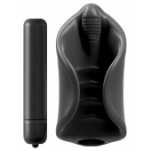 Чёрный мастурбатор Vibrating Silicone Stimulator с вибрацией - Pipedream - в Набережных Челнах купить с доставкой