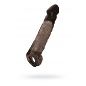 Чёрная насадка на пенис Tс подхватом - 19,5 см. - ToyFa - в Набережных Челнах купить с доставкой