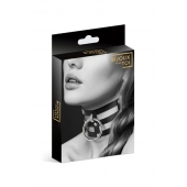 Чёрный тройной чокер с большим кольцом - Bijoux Pour Toi - купить с доставкой в Набережных Челнах