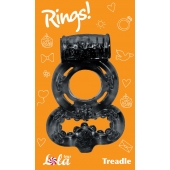 Чёрное эрекционное кольцо Rings Treadle с подхватом - Lola Games - в Набережных Челнах купить с доставкой