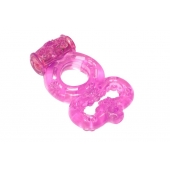 Розовое эрекционное кольцо Rings Treadle с подхватом - Lola Games - в Набережных Челнах купить с доставкой