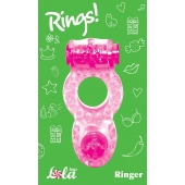 Розовое эрекционное кольцо с вибрацией Rings Ringer - Lola Games - в Набережных Челнах купить с доставкой