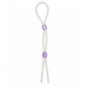 Прозрачное эрекционное кольцо-лассо SILICONE LASSO COCK RING DUAL BEADS - NMC - в Набережных Челнах купить с доставкой