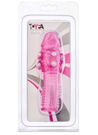 Стимулирующая розовая насадка с шишечками и шипами - 13,5 см. - Toyfa Basic - в Набережных Челнах купить с доставкой