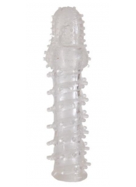 Прозрачная, закрытая насадка с шипами и точками - 13,5 см. - Toyfa Basic - в Набережных Челнах купить с доставкой