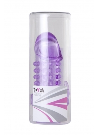 Закрытая фиолетовая насадка с 2 отростками - 13 см. - Toyfa Basic - в Набережных Челнах купить с доставкой