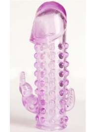 Закрытая фиолетовая насадка с 2 отростками - 13 см. - Toyfa Basic - в Набережных Челнах купить с доставкой