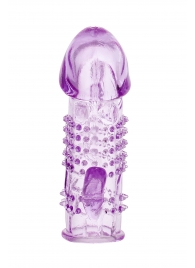 Фиолетовая насадка с коготком и шипами - 13 см. - Toyfa Basic - в Набережных Челнах купить с доставкой