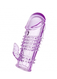 Фиолетовая насадка с коготком и шипами - 13 см. - Toyfa Basic - в Набережных Челнах купить с доставкой