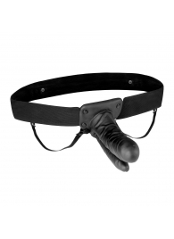 Полый страпон с двумя отростками и вибрацией Unisex Vibrating Hollow Strap-On Double Penetrating Dildo - 17,8 см. - Lux Fetish - купить с доставкой в Набережных Челнах