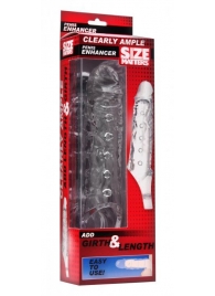 Прозразная закрытая насадка на пенис с поддержкой мошонки Clearly Ample Penis Enhancer - 22 см. - XR Brands - в Набережных Челнах купить с доставкой