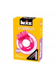 Розовое эрекционное виброкольцо Luxe VIBRO  Ужас Альпиниста  + презерватив - Luxe - в Набережных Челнах купить с доставкой