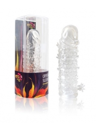 Закрытая прозрачная рельефная насадка Crystal sleeve - 13 см. - Erowoman-Eroman - в Набережных Челнах купить с доставкой