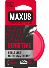 Ультратонкие презервативы в железном кейсе MAXUS Sensitive - 3 шт. - Maxus - купить с доставкой в Набережных Челнах