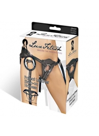 Черные трусики для страпона из патентованной кожи - Lux Fetish - купить с доставкой в Набережных Челнах