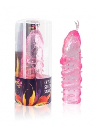 Закрытая рельефная насадка Crystal sleeve snakes в виде змеи с усиками - 14 см. - Erowoman-Eroman - в Набережных Челнах купить с доставкой